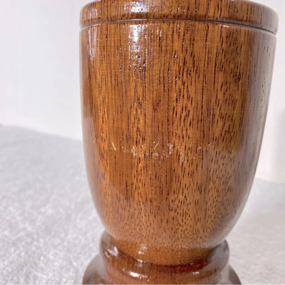 Vintage 1981  Handmade Tall Wood Apothecary Mortar And Pestle - Picture 9 of 15